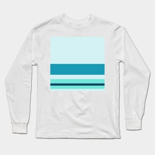 A lovely unity of Ice, Tiffany Blue, Water Blue and Midnight Green (Eagle Green) stripes. Long Sleeve T-Shirt